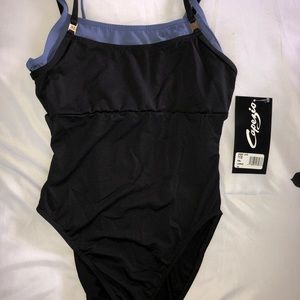 Capezio ABT black and periwinkle leotard cami